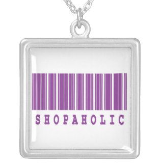 shopaholic  funny barcode design pendants