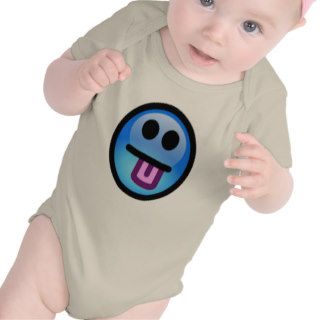 Blue Smiley Face with tongue sticking out. Fun! Tee Shirts