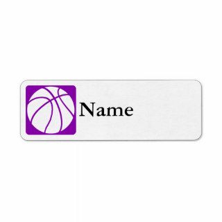 Purple basketball return address label