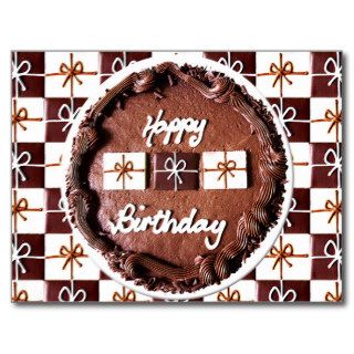 "Happy Birthday" Chocolate Cake Post Card