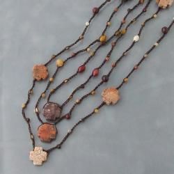 Serenity Jasper Cross Faith Stone Layered Necklace (Thailand) Necklaces