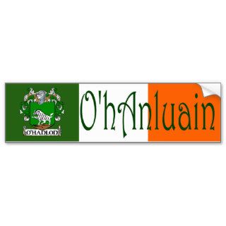 O'Hanlon Clan Irish/English Flag Bumper Sticker