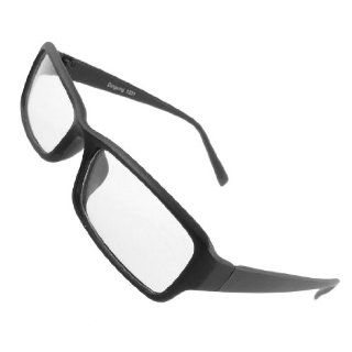 Women Black Rubberized Plastic Full Frame Rectangular Clear Lens Glasses: Health & Personal Care