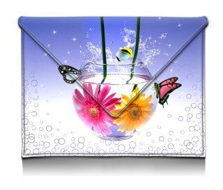 MyGift 8 10.1 inch Colorful Blue Slim Fit Carrying Case with Playful Tropical Fish Daisies & Butterflies Envelope Style Sleeve Tablet Carry Pouch for Kindle 1 2 & 3, Kindle Fire HD, iPad 1 2 & 3, Samsung Galaxy Tab Computers & Accessories