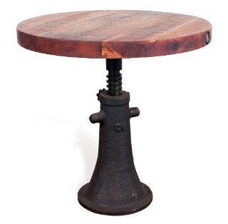 Shop Kent Reclaimed Wood Industrial Hydraulic Round Side Table at the  Furniture Store