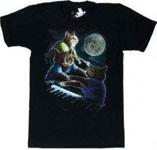 Three Keyboard Cat Moon By Oxen   Men's And Women's Black Shirts! (Women's Medium) at  Mens Clothing store: Apparel Accessories