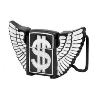 Buckle Rage Removable Lighter Belt Buckle Wings ROCKER Dollar Money HIP HOP Black One Size: Clothing