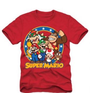 Super Mario Bros Group Shot Boys Childrens T Shirt: Fashion T Shirts: Clothing