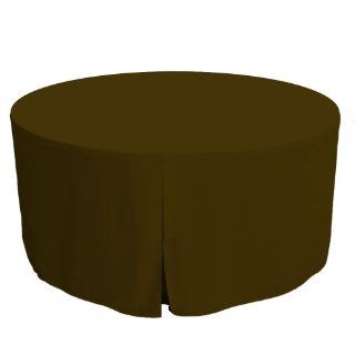 Tablevogue 60 Inch Fitted Round Folding Table Cover, Chocolate   Tablecloths