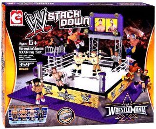 C3 WWE Wrestling Stack Down Set #21035 WrestleMania XXX Ring: Toys & Games