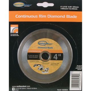 Northern Industrial Continuous Rim Dry Cutting Diamond Blade — 4in. Dia.  Diamond Blades