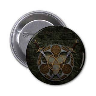 Celtic Shield and Swords Button
