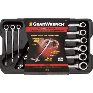 GearWrench Extra-Long X-Beam Ratcheting Combination Wrenches — 5/16in.–3/4in., 9-Pc. SAE Set, Model# 85898  Flex   Ratcheting Wrench Sets