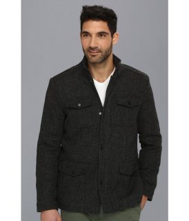 Kenneth Cole New York Wool Tweed Field Coat Mens Coat (Black)