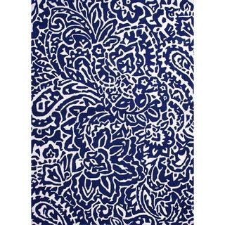 Indoor/ Outdoor Abstract Blue Rug (9 X 12)