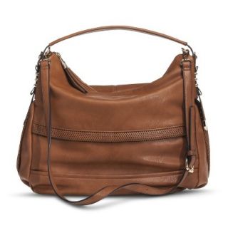 Moda Luxe Satchel with Perforated Detail   Cognac