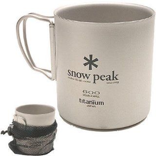 Snow Peak Titanium Double Wall Cup 600 : Camping Mugs : Sports & Outdoors