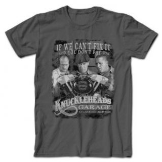 The Three Stooges Knuckleheads Garage T Shirt, Grey, Medium: Clothing