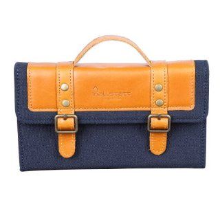 Hallstatt Premium Unique Canvas Leather Bag Style Cover Case for Samsung Galaxy S 4 S IV (Navy): Cell Phones & Accessories