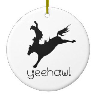Cowboys Yeehaw!  Rodeo Bronc Christmas Ornament