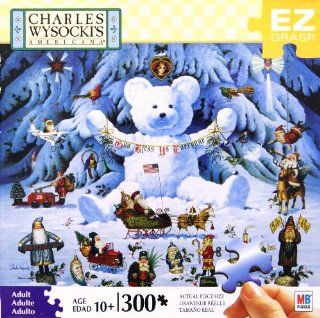 CHARLES WYSOCKI's AMERICANA PUZZLE "Jingle Bell Teddy and Friends" 300 Piece: Toys & Games