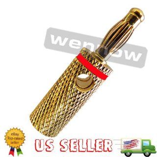 WennoW Red High Quality Heavy Banana Plug Gold Plated Metal Computers & Accessories