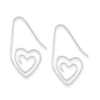 Sterling Silver Hook Heart Earrings: Jewelry