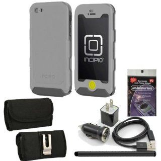 Incipio Atlas Iph 927 Gray Waterproof Heavy Duty Cover for Iphone 5. Comes with Pink USB Car Charger, House Charger, 10ft Long Cable, Stylus Pen, Metal clip case and Radiation Shield.: Cell Phones & Accessories
