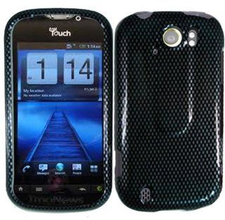 Black Carbon Fiber Design Snap on Hard Skin Shell Protector Faceplate Cover Case for Htc Mytouch 4g Slide + Lcd Screen Guard + Microfiber Pouch Bag + Case Opener: Electronics