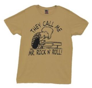 Peanuts Schroeder Mr Rock N Roll Junk Food Funny Cartoon Adult T Shirt Tee: Clothing