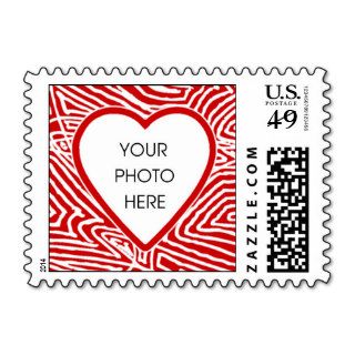 Scribbleprint Heart Border Template Postage Stamps