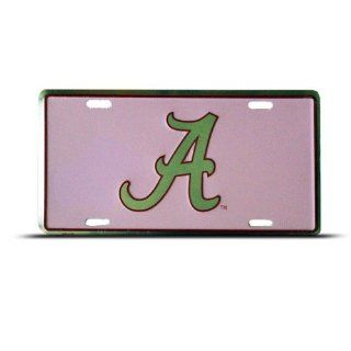 Alabama Pink Diamond Metal College License Plate Wall Sign Tag Automotive