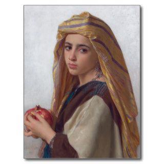 Girl With Pomegranate by Bouguereau Postcard