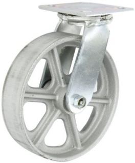 Albion 16 Series 8" Diameter Cast Iron Wheel Medium Heavy Duty Zinc Plate Swivel Caster, Roller Bearing, 4 1/2" Length X 4" Width Plate, 1250 lbs Capacity (Pack of 2): Industrial & Scientific