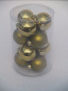 12 Christmas Ornaments  Glass Ball 2.6" Sage Green  