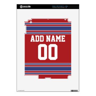 Team Jersey with Custom Name and Number Decals For iPad 2