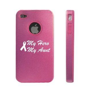 Apple iPhone 4 4S 4G Pink DD1114 Aluminum & Silicone Case My Hero My Aunt Cancer: Cell Phones & Accessories