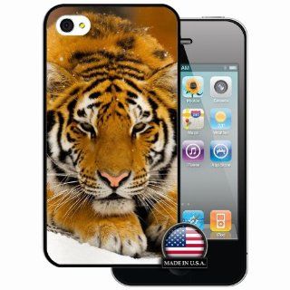 Animals Other Animals Winter snow animals orange tigers feline mammals Plastic Case Cover for iPhone 4/4S: Cell Phones & Accessories