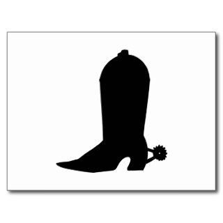 Cowboy Boot Silhouette Postcard