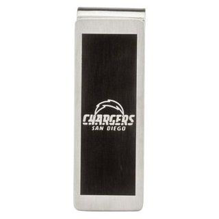Stainless Steel X San Diego Chargers Team Name & Logo Money Clip: Jewelry