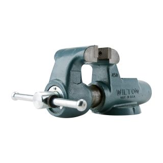 Wilton Serrated Machinist Bench Vise — 3 1/2in. Jaw Width, Stationary Base, Model# 350N  Bench Vises