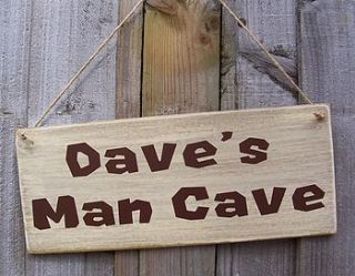 personalised 'man cave' handmade sign by bobby loves rosie