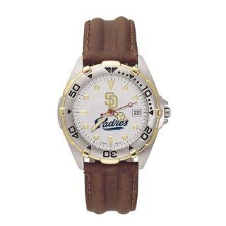 San Diego Padres MLB All Star Watch with Leather Band   Men's: Clothing
