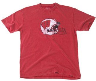 University of Wisconsin Badgers Retro Football Helmet Logo T Shirt by Red Jacket Size XXL : Sports Fan T Shirts : Sports & Outdoors