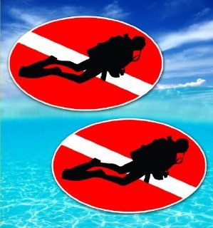 2 Oval Scuba Dive Sticker Decal Flag Tank Gear Graphic Diver : Other Products : Everything Else