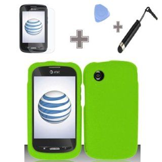 Rubberized Solid Neon Green Color Snap on Case Hard Case Skin Cover Faceplate with Screen Protector, Case Opener and Stylus Pen for ZTE Avail Z990   AT&T: Cell Phones & Accessories