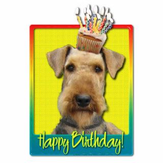Birthday Cupcake   Airedale Photo Sculptures