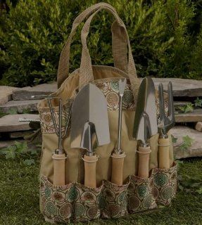 Canvas Garden Tote Tool Bag with Tools : Garden Tool Sets : Patio, Lawn & Garden
