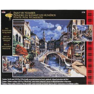 Plaid:Craft Paint By Number Kit 16"X20" Venice At Night   Childrens Paint By Number Kits