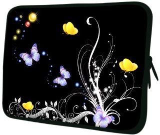 14 inch Aureate Butterfly Black Floral Notebook Laptop Sleeve Bag Carrying Case for MacBook, Acer, ASUS, Dell, HP, Lenovo, Sony, Toshiba Computers & Accessories